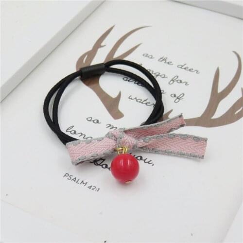 1PCS Novelty Ribbon Beads Elastic Hair Bands Toys For Girls Handmade Bow Headband Scrunchy Kids Hair Accessories For Womens 2018