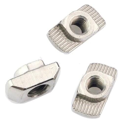 10/20/50/100pcs M3/M4/M5*10*6 for 20 Series Slot T-nut Sliding T Nut Hammer Drop In Nut Fasten Connector 2020 Aluminum Extrusion
