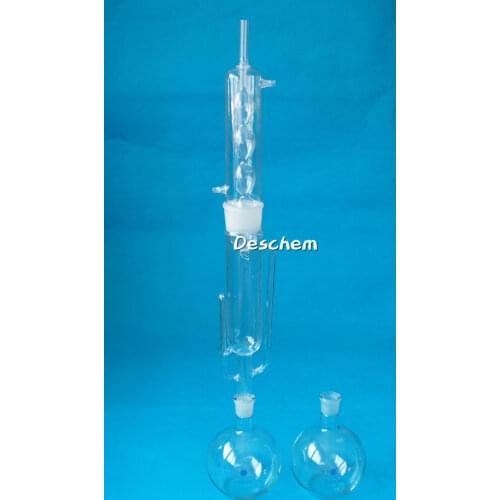 1000ml,Glass soxhlet Extractor with Allihn condenser,Two 1L flat bottom Flask