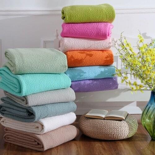 150*200cm Solid Color Soft Comfortable Quilts Bed Comforter Washable Quilted Adults Bedding Colorful Duvet Summer Quilts