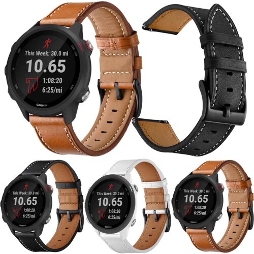 20mm leather Band Strap for Garmin Forerunner 245 245M 645 Vivoactive 3 Music Venu Watchband Smart Watch Bracelet Wristband