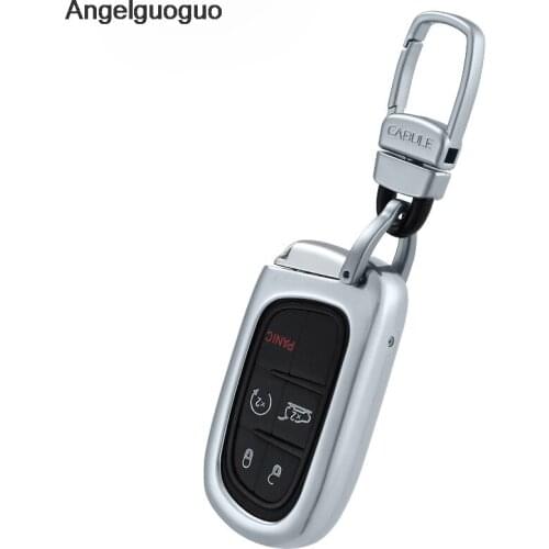Angelguoguo Car Aluminium alloy key protect shell Case fit for Jeep Cherokee / Dodge ram / Journey / Viaggio / GRAND CHEROKEE
