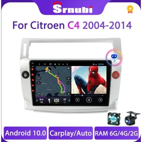 Android10.0 8 Core 2 DIN Car Radio For Citroen C4 C-Triomphe C-Quatre 2004-2014 Multimedia Video Split Screen player RDS DSP GPS