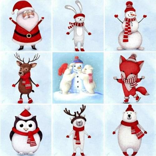 AZQSD Diamond Embroidery 5D Diy Christmas Snowman Handicraft Diamond Painting Winter Cross Stitch Home Decorations Gifts