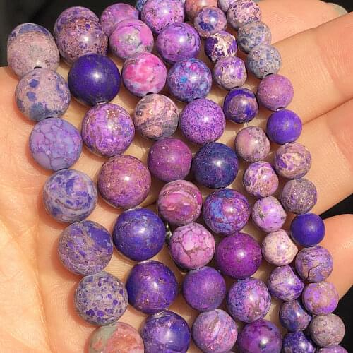 4 6 8 10mm Purple American Turquoises Howlite Stone Beads Natural Minerals Beads For Jewelry Making DIY Bracelet Accessories