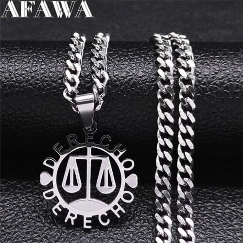 DERECHO Balance Stainless Steel Small Chocker Necklace Women/Men Silver Color Necklaces Jewelry collar acero inoxidable