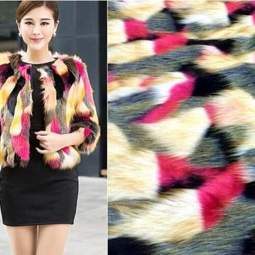 Artificial Multi-Color Jacquard Plush Cloth, Faux Fur Fox Fabric For Clothing Cap Collar Carpet Shooting Background 50cmx160cm