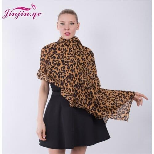 Jinjin.QC Fashion Women Leopard Print Scarf Cotton Scarves and Shawls Echarpe Foulard Femme Hijab Summer Beach Suncreen Pashmina
