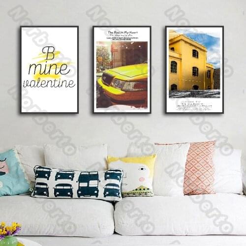 Canvas Painting Wall Poster Painting with Bright Yellow and Characters Picture for Living Room and Bedroom Wall Decoration