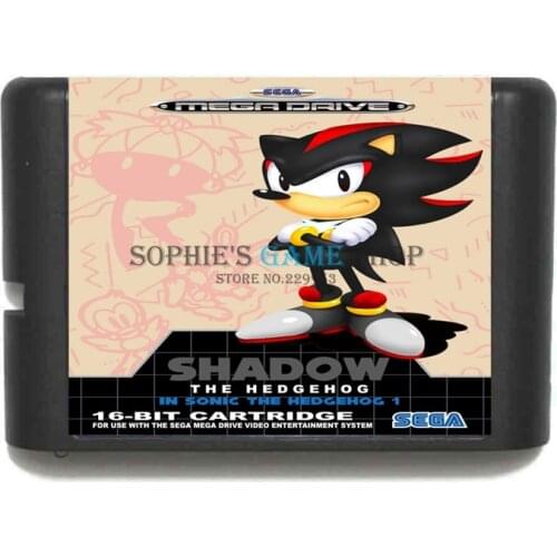 Shadow (In Sonic 1) Game Cartridge Newest 16 bit Game Card For Sega Mega Drive / Genesis System