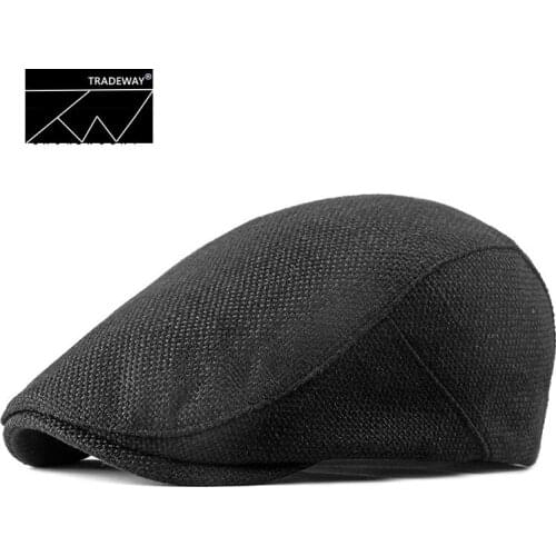 Spring Summer Solid Color Newsboy Caps Men Cotton Flat Peaked Cap Women Painter Beret Hats