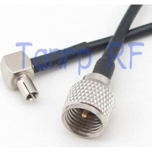 50CM Pigtail coaxial jumper cable RG174 extension cord 20in mini UHF male plug to TS9 male plug right angle RF connector adapter