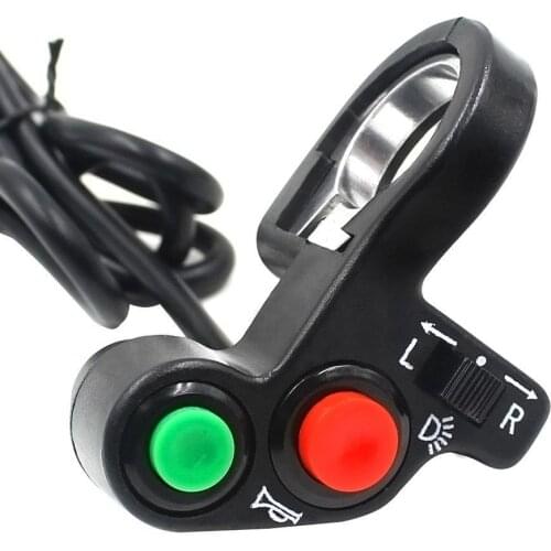 Motorcycle Bicycle Handlebar Mounting Switch Button 3 In 1 Design for LED Headlight Speakers Turn Signals Switch Accessory