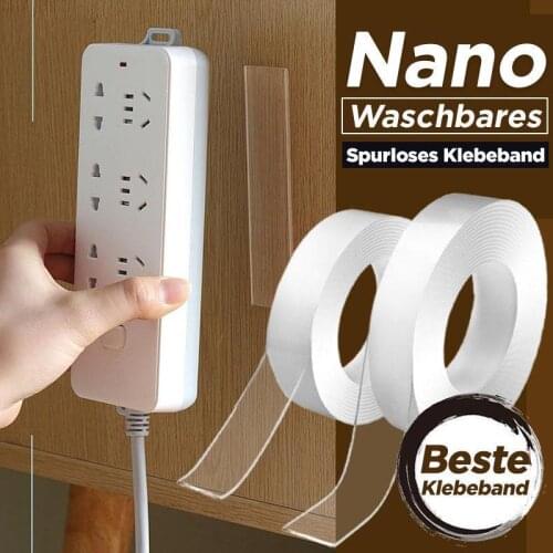 Reusable Double Sided Adhesive Nano Magic Tape Double-Sided Adhesive Nano Traceless Tape Removable Sticker Washable Adhesive Loo
