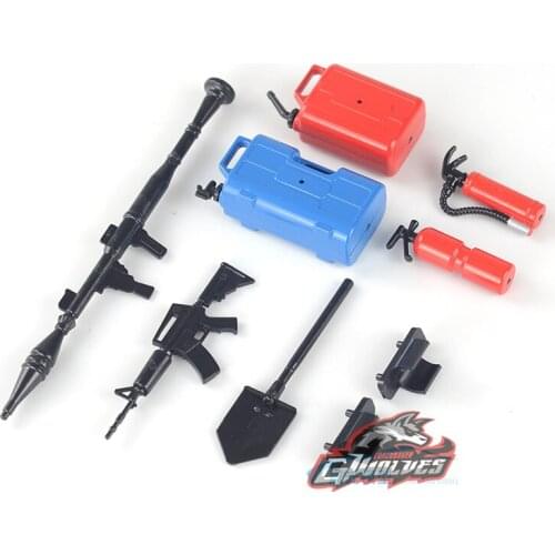 GWOLVES 1:10 Rock Crawler simulation Shovel bucket fire extinguisher rocket m4a1 gun For Axial SCX10 RC4WD D90 TF2 trax trx-4