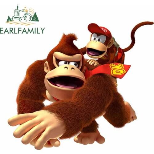 EARLFAMILY 13cm x 11.5cm for Arcade Donkey Kong Strong Car Sticker Bumper Kids Room Decal Refrigerator Family Laptop Decoration