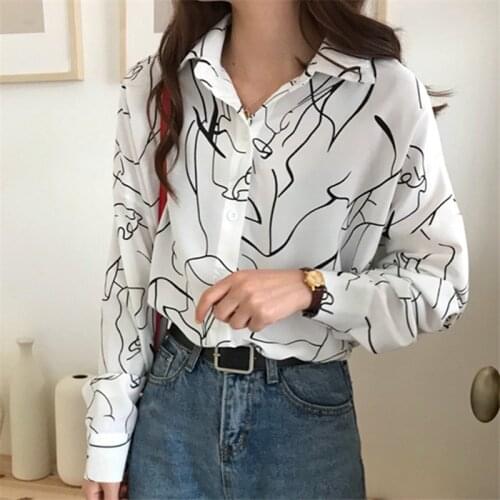 Блузки с принтом OLGITUM China At AliExpress