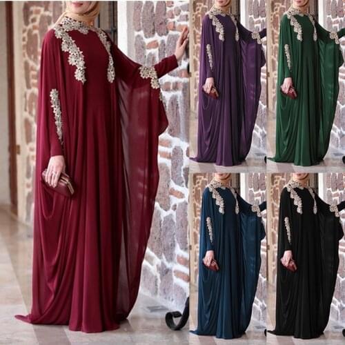 Plus Size 5XL Arab Dubai Abaya Women Muslim Dress Kaftan Appliques Islam Floor Length Maxi Vestidos Turkey Robe Islamic Clothing