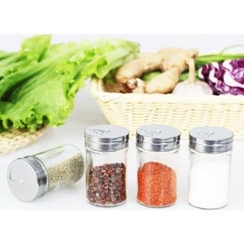 Transparent Glass Seasoning Bottle Barbecue Condiment Kitchen Utensils Pot