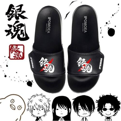 Man Summer Slippers Gintama Elisabeth Japanese Cartoon Print Slippers Beach Outdoor Slippers Mens Anti Slip Soft Bottom Slides