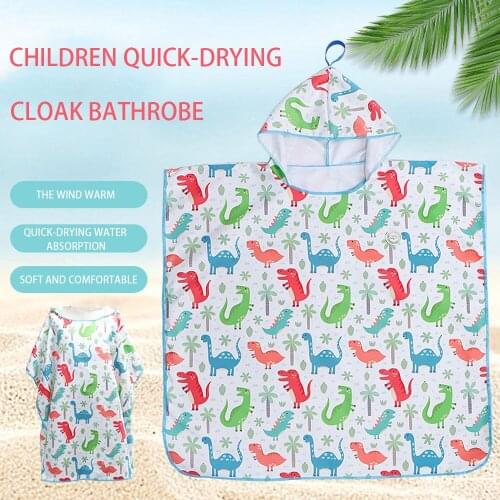 70*70CM Super Soft Printing Children Bath Towel Kids Soft Bathrobe Hooded Boys Girl Swimming Towel Beach Vacation Surf Poncho