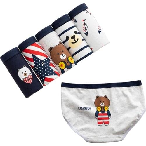 5pcs/lot Cute girls underwear female cotton student cotton fabric Briefs women underwearmid-waist sexy hip lift