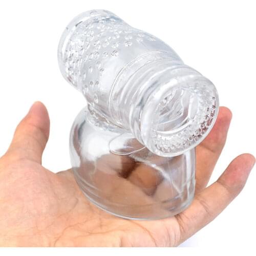 Magic wand attachment penis vibrator masturbador Headgear AV Stick Attachment Sleeve Transparent hitachi Sex Accessories