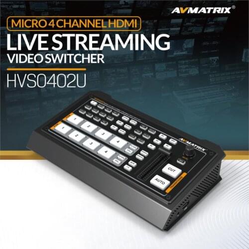 AVmatrix HVS0402U Video Switcher Multi-format For ZOOM Youtube OBS Studio Live Streaming Micro 4 Channel HDMI-compatible