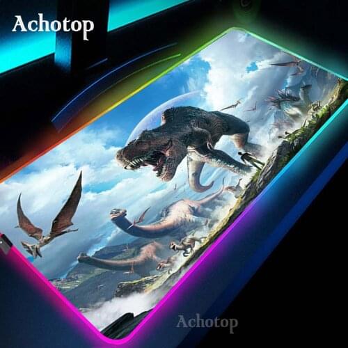 ARK Survival Evolved LED Light Mousepad RGB Keyboard Cover Desk mat Colorful Surface Mouse Pad Waterproof 900x400 World Computer