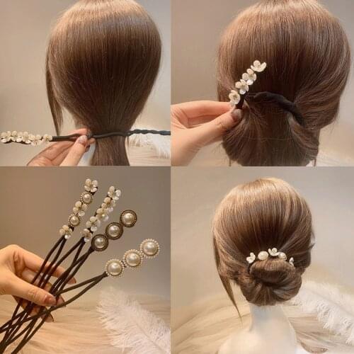 MISANANRYNE Magic Pearl Hairpin DIY Hair Braiding Lazy Braider Tool Hair Clips for Women Headband Hair Styling Accessories