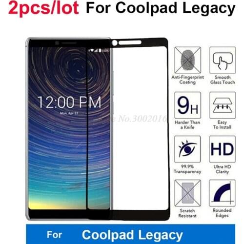 2Pc Full Cover Full Glue Premium Tempered Glass Screen Protector For Coolpad Legacy 2019 Mobile Phone Case Film (Not Go Version)