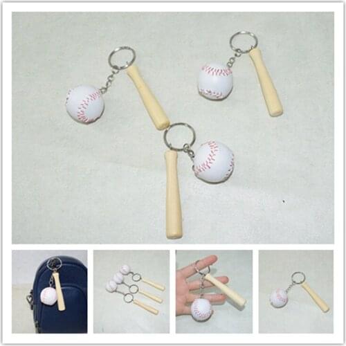 3.2cm simulation Mini baseball Keychain Fan Sports souvenir Pendant Fashion sporting goods baseball Pendant