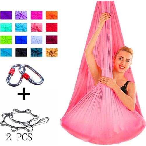 4m Premium fabric Flying Aerial yoga hammock swing full set latest multi-functional anti-gravity yoga belt yoga training carbine