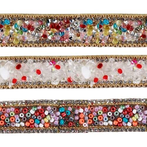 5y Iron on Hot Fix Rhinestone Applique Bridal Beaded Chain Applique Trim For Dress Clothes Bag Decorative DIY Craft TH2722