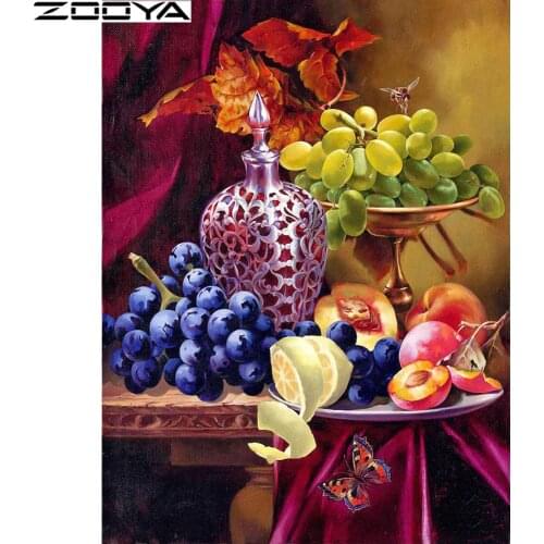 5D DIY Diamond Painting Cross-Stitch Kits Diamond Embroidery Pictures Of Rhinestones Fruit Grape Light Painting By Numbers R1200