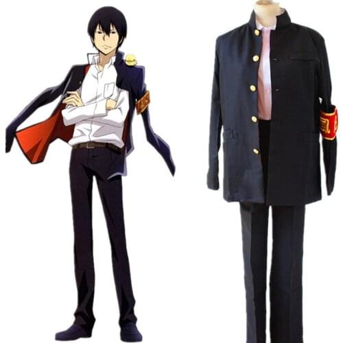 Anime HITMAN REBORN! Costumes Hibari Kyoya Full Sets School Uniform Cosplay Costumes Halloween Carnival Party Unisex Cosplay