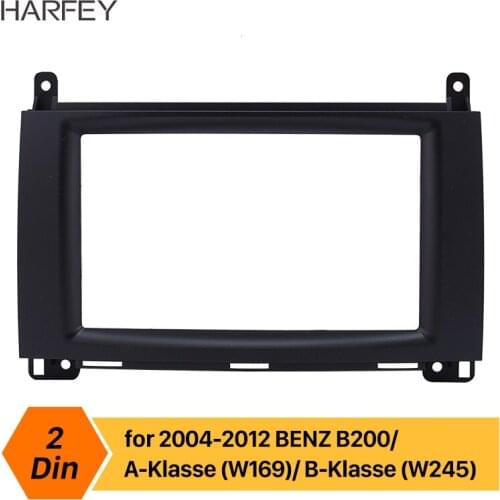 Harfey double DIN 173*98/178*100/178*102mm Car Radio Fascia Panel Frame Refitting Kit for BENZ B200 A-Class W169 B-Class W245