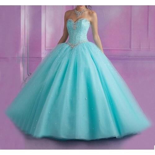 Ball Gown Quinceanera Dresses 2020 Sweetheart Beaded Crystals Sweet 16 Dress Vestidos De 15 Anos Debutante Gown Prom Dresses