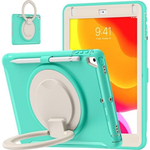 Case for iPad Air Kids Hard Back Cover with Rotatable Stand Pencil Holder for iPad 9.7 5th 6th Pro 9.7 Air 2 Silicone Case+Pen
