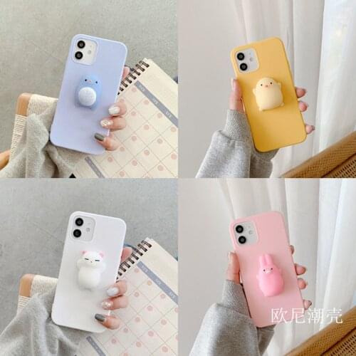 Fashion 3D Decompression Punky Animal Cartoon Phone Case for Realme C11 C12 C15 C17 C20 C21 GT C3 C2 C1 V15 V13 V5 V3 So Cute