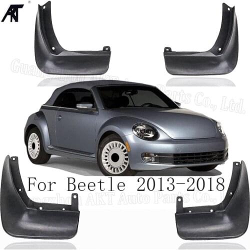 Black Front &Rear Mud Fender Flaps Splash Guard Mudflaps Mudguard Cover Trim For Volkswagen Beetle 2013-2018 Mud Flap