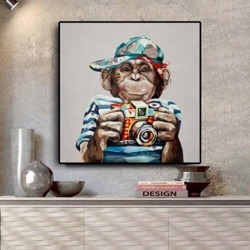 Kids Room Wall Art Monkey Posters And Prints Abstract Animals Canvas Art Paintings Modern Picture For Living Room Cuadros Decor
