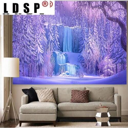 LDSP Snow Mountain Tapestry Wall Hanging Sleeping Pad Sandy Beach Throw Towel Rug Blanket Camping Tent Wall Cloth home Decor