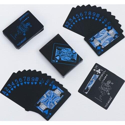 JP161 Factory Direct Supply Black Plastic Playing Cards Waterproof Magic PVC Poker As Durable Gift Set