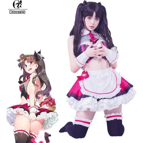 Cosplay FGO Cosplay Costume Tohsaka Rin Cosplay Valentine Street Chocolate Maid Dress Lolita Free Shipping Cosplay Bodysuit Loli