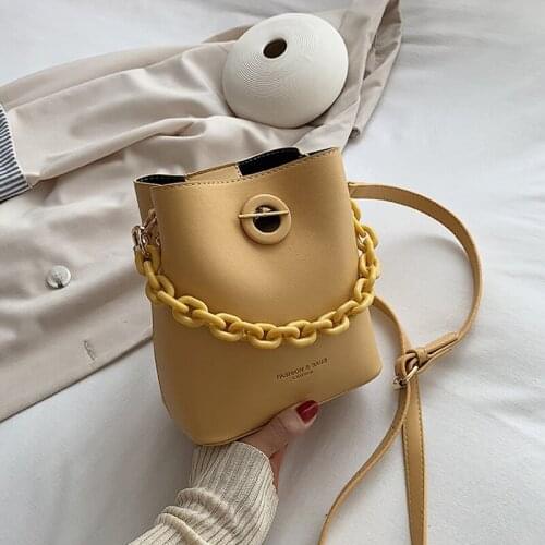 Mini Pu Leather Bucket Bags For Women 2020 Chain Crossbody Bags Female Shoulder Simple Bag Ladies Lipstick Organizer