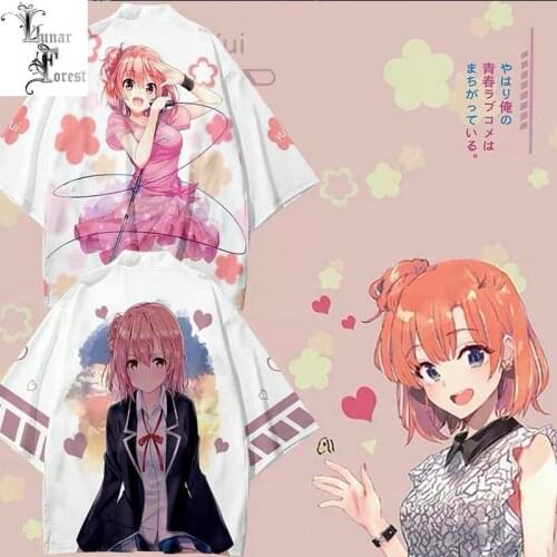 My Teen Romantic Comedy SNAFU Yui Yuigahama Printing Japanese Anime Kimono Haori Summer Casual Cool Short Sleeve Streetwear