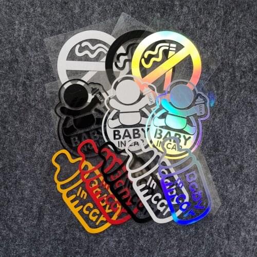 Baby in Car Refit Stickers Motorcycle Decals Fuel Tank Cover Door Window Bumper Colorful Laser Reflective Waterproof Stickers