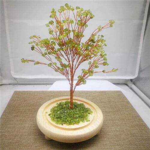 Natural crystal gem tree, feng shui treasure jade, for fortune mascot home decoration gifts