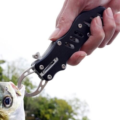 Stainless Steel Fish Lip Gripper Grabber Fishing Grip Tackle Clip Curved Mouth Control Fishing Tool With Lanyard